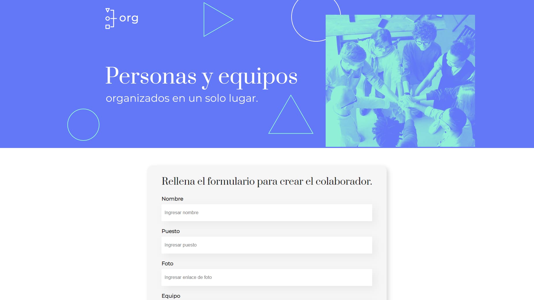 Organizador de Equipos